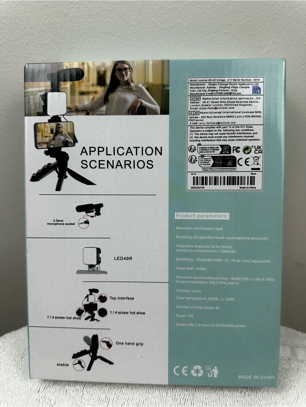 Video-Making Kit with LED Light and Microphone